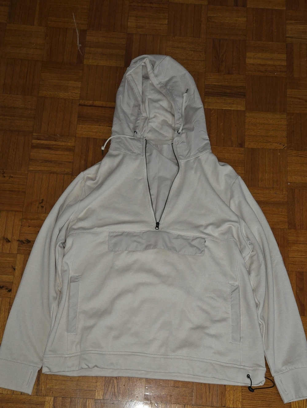 Brand New Old Navy Light Brown/Tan Men's Half-Zip Hooded Pullover